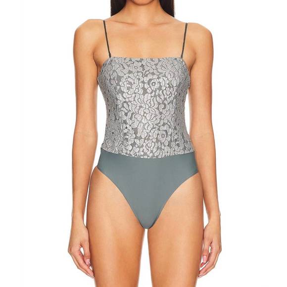 NEW CAMI NYC reina metallic bodysuit in silver - Picture 1 of 4
